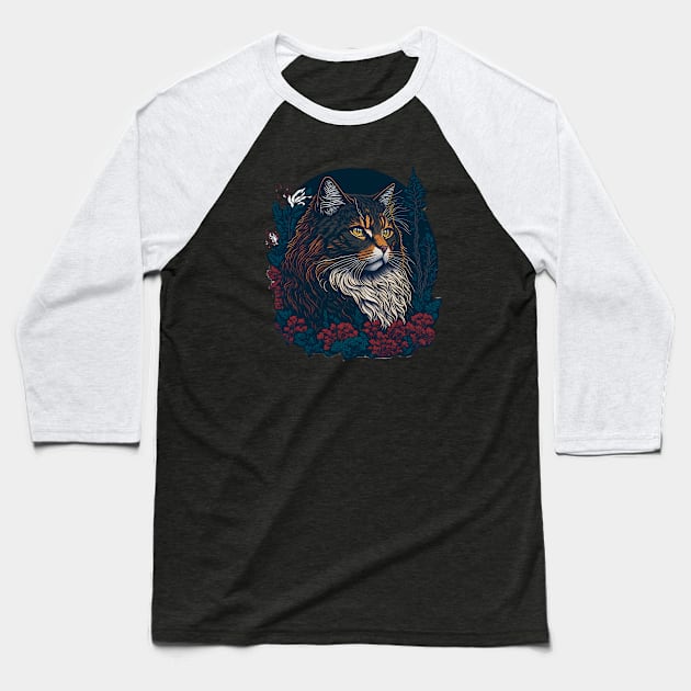 Cat Breed - Norwegian Forest Cat Baseball T-Shirt by ImaginativeInkPOD